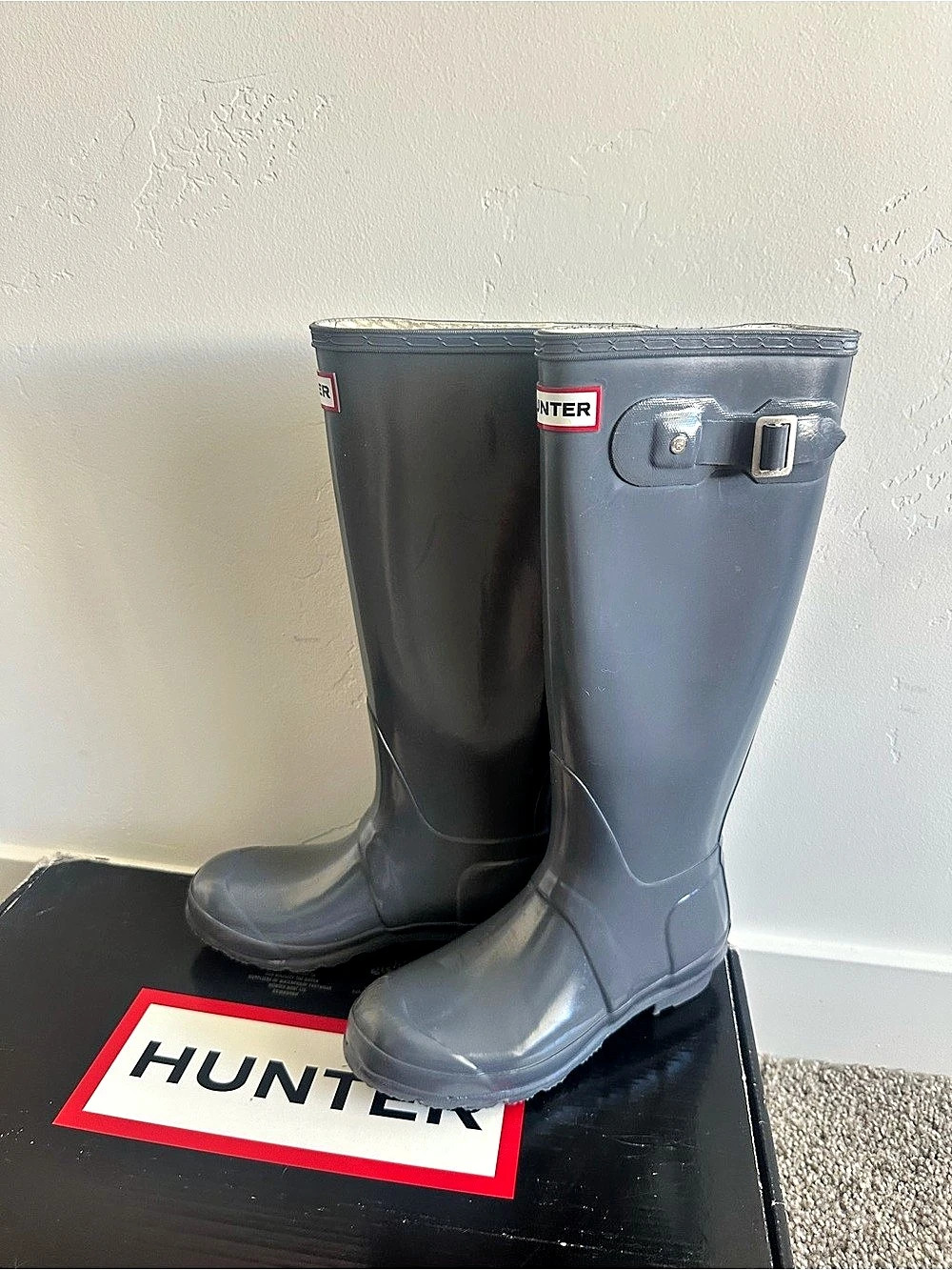 Hunter Original Tall in Graphite Gloss